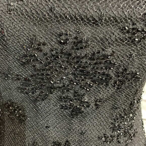 Carmen Marc Valvo Black Beaded Long Evening Formal Maxi Slip Dress Gown - Picture 16 of 16